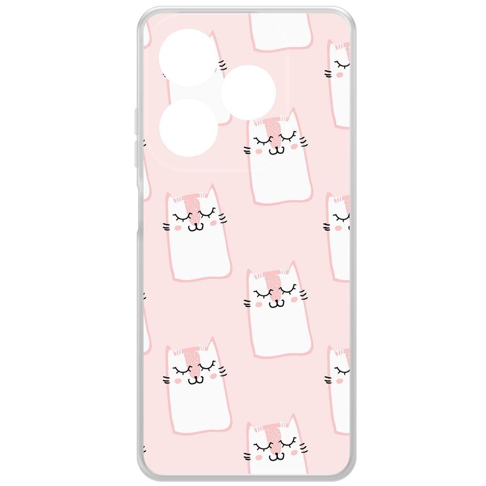 

Чехол-накладка Krutoff Clear Case Котики паттерн для INFINIX Smart 8, Прозрачный