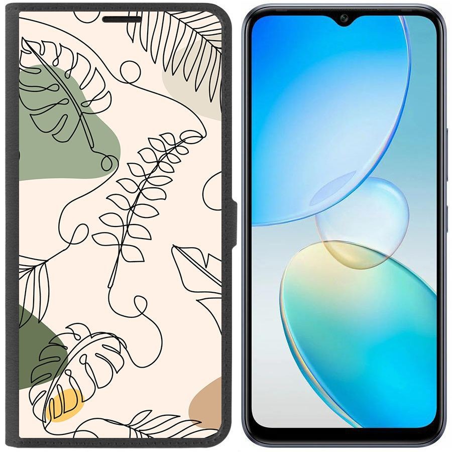 

Чехол-книжка Krutoff Eco Book для Infinix Hot 12 Pro Линия весны (черный)