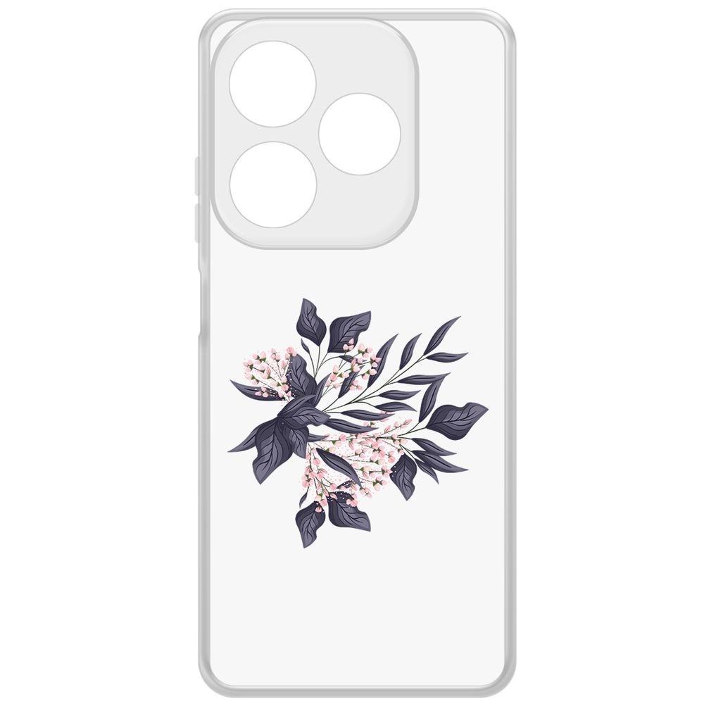 

Чехол-накладка Krutoff Clear Case Розовые бутоны для Infinix Smart 8, Прозрачный