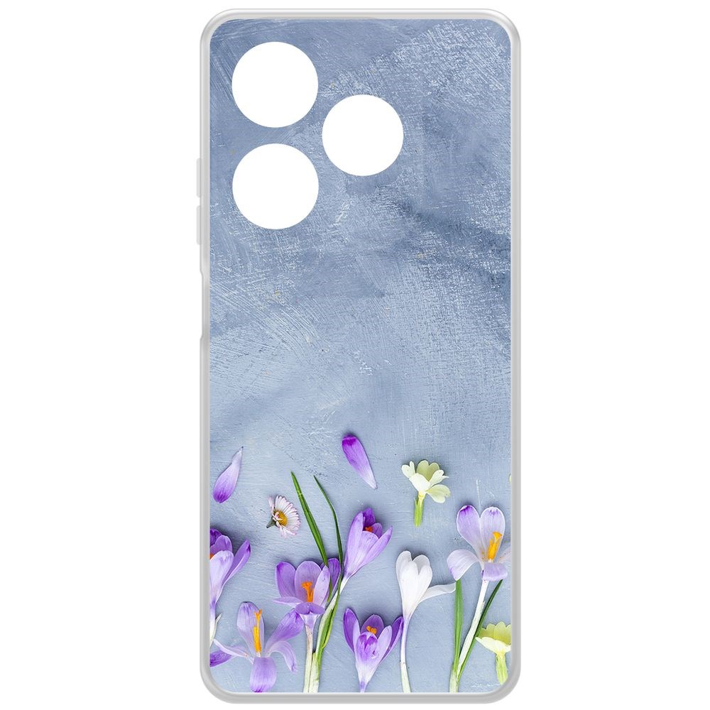 

Чехол-накладка Krutoff Clear Case Цветочное настроение для Infinix Smart 8, Прозрачный