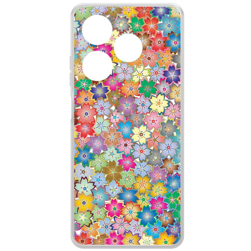 

Чехол-накладка Krutoff Clear Case Цветочный паттерн 4 для Infinix Smart 8, Прозрачный