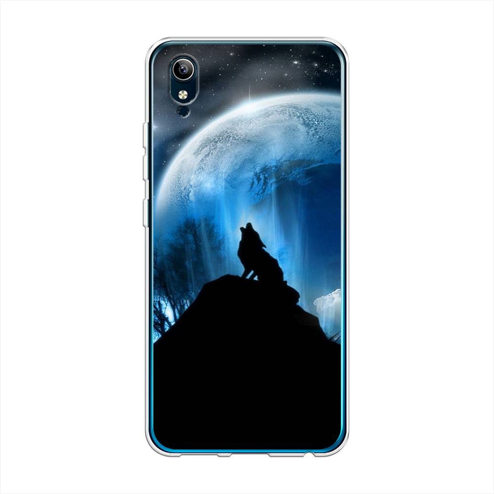 

Чехол для Vivo Y91c/Y1s "Волк 2", Синий;черный;белый, 262850-1