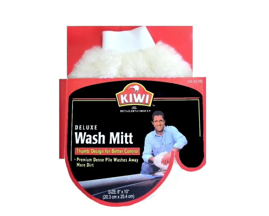 фото Рукавица kiwi deluxe wash mitt для мойки и полировки авто из овчины