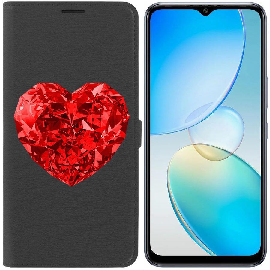 

Чехол-книжка Krutoff Eco Book для Infinix Hot 12 Pro Рубиновое сердце (черный)