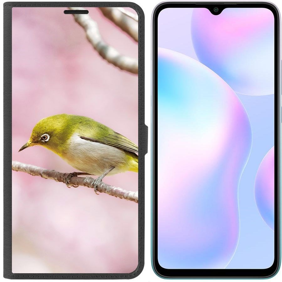 

Чехол-книжка Krutoff Eco Book для Xiaomi Redmi 9A Японская белоглазка (черный)