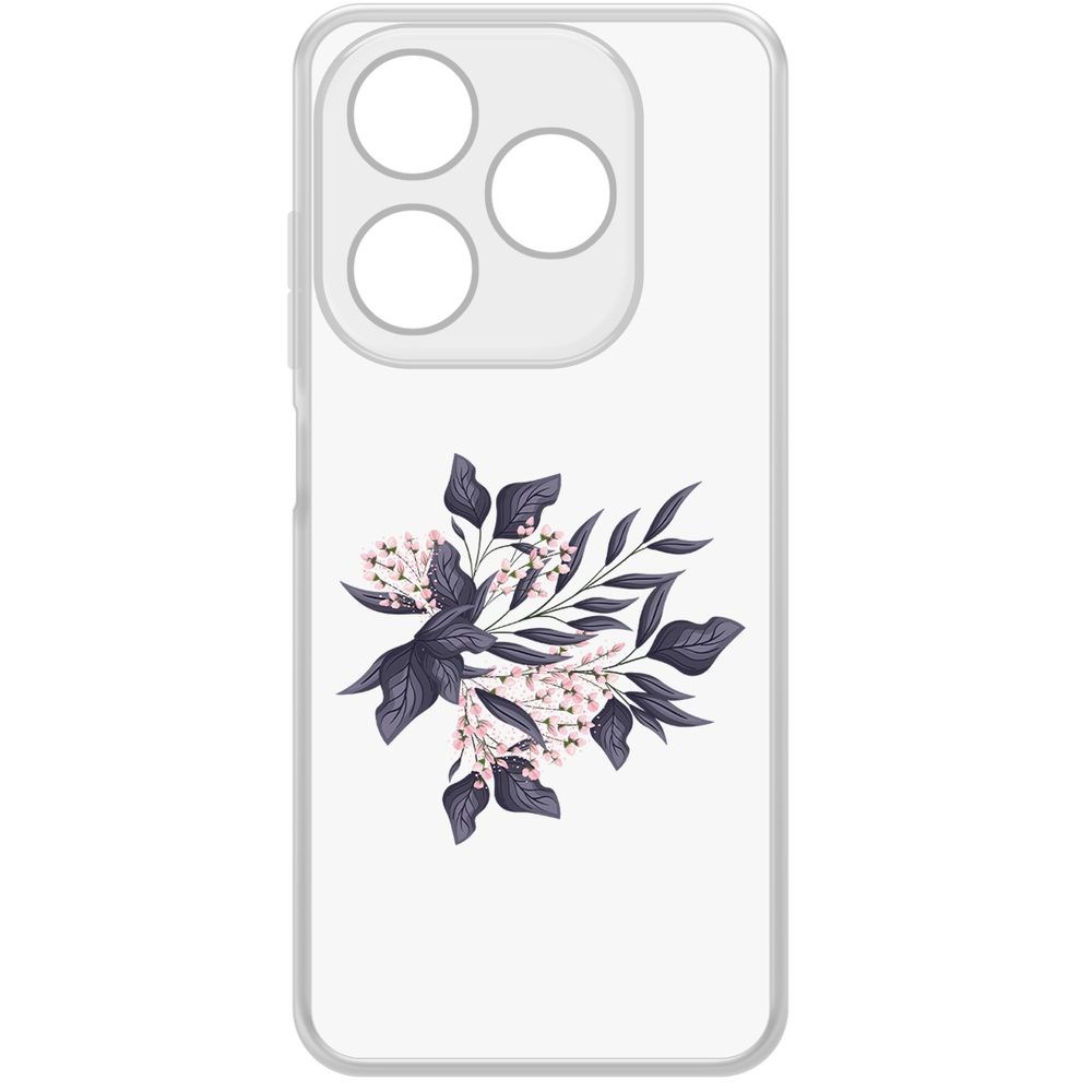 

Чехол-накладка Krutoff Clear Case Розовые бутоны для TECNO Spark 20, Прозрачный