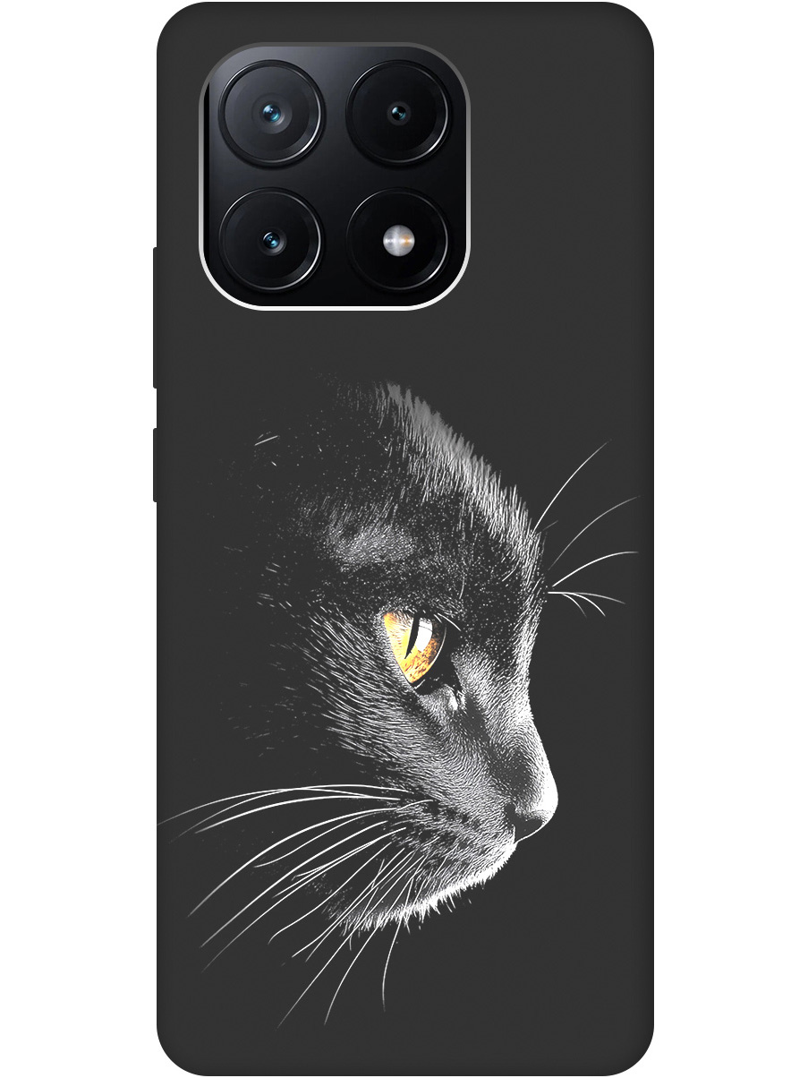 

Силиконовый чехол на Poco X6 Pro 5G с принтом "Черный котик" матовый черный, Черный;белый;золотистый, 780484112