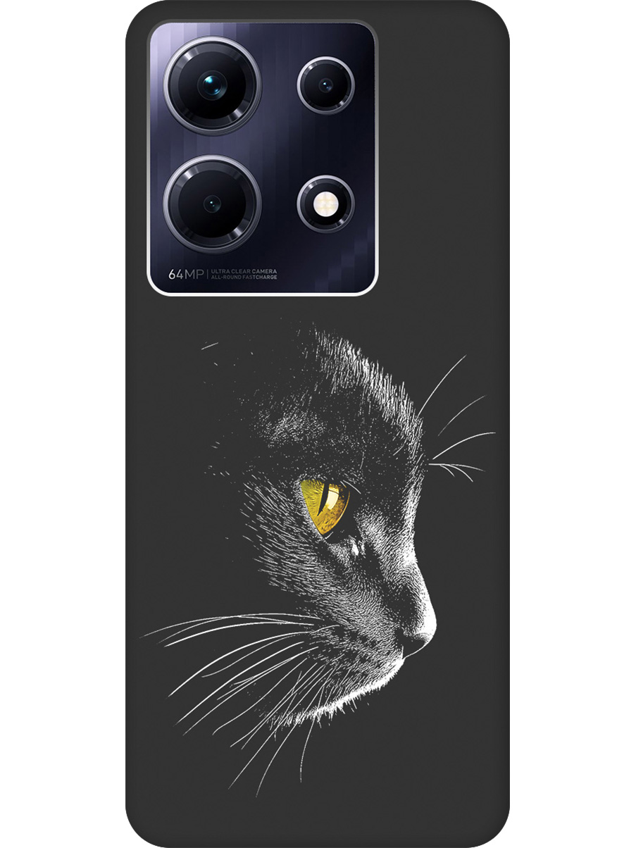 

Силиконовый чехол на Infinix Note 30 с принтом "Черный котик" матовый черный, Черный;белый;золотистый, 773943712