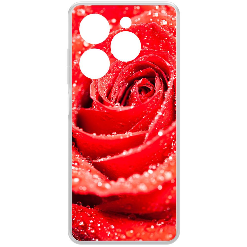 

Чехол-накладка Krutoff Clear Case Роза для Tecno Spark 20 Pro, Прозрачный