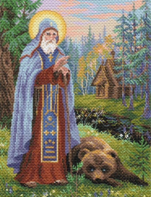 

Рисунок на ткани Матренин Посад Сергий Радонежский 1714
