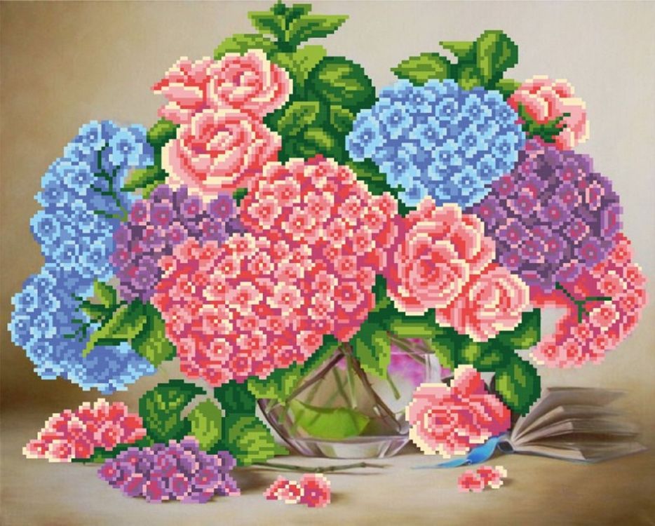 

Рисунок на ткани МП-студия Букет гортензий Г-058