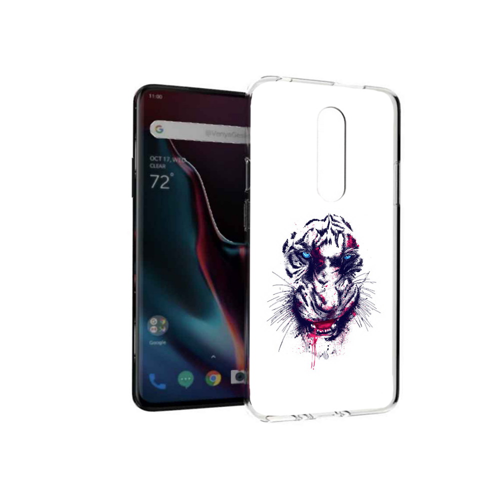 

Чехол MyPads Tocco для OnePlus 7 Pro безумный тигр (PT139735.130.228), Прозрачный, Tocco