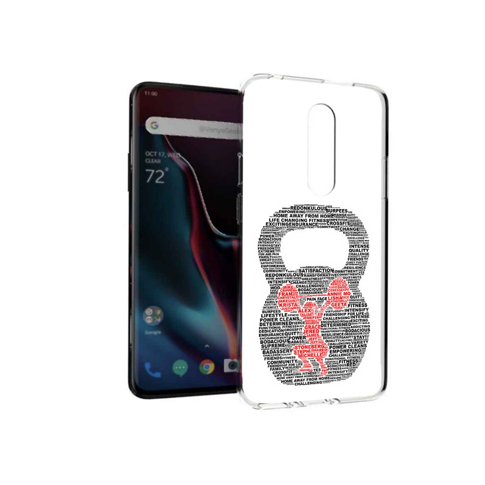 

Чехол MyPads Tocco для OnePlus 7 Pro бодибилдинг гиря из слов (PT139735.130.232), Прозрачный, Tocco
