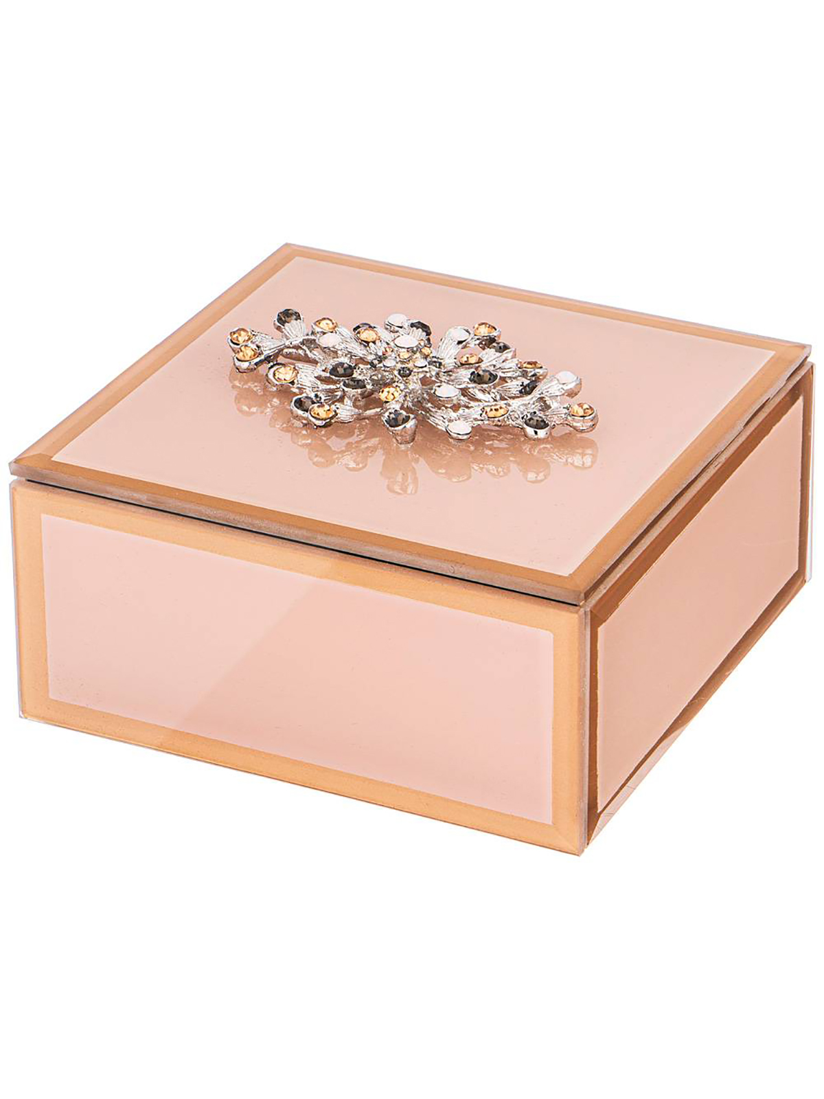 

Шкатулка для хранения украшений Lefard Brooch стекло 12х12х8см 453-157, Бежевый