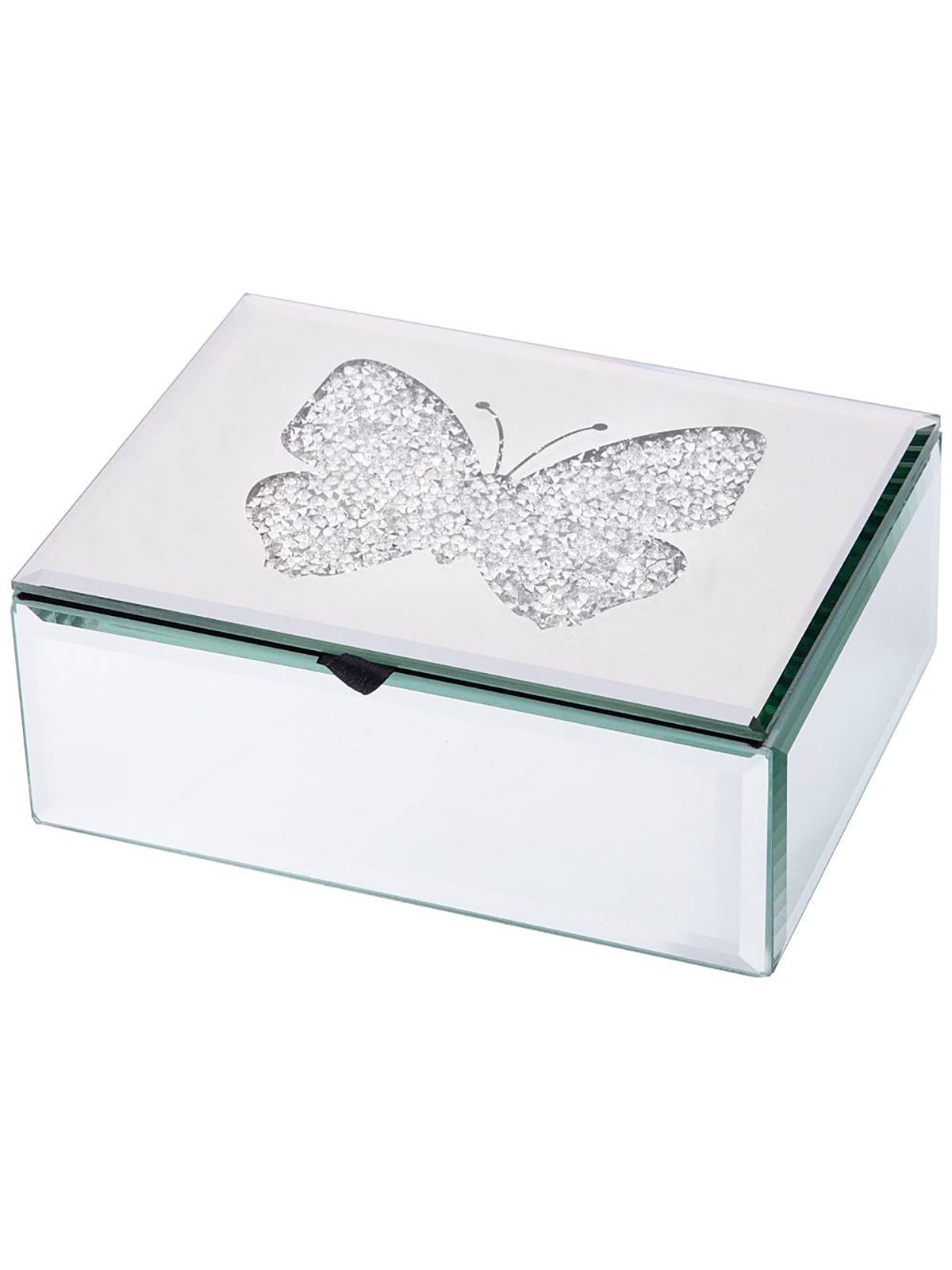 

Шкатулка для хранения украшений Lefard Butterfly стекло 16х12х6см 453-163, Белый