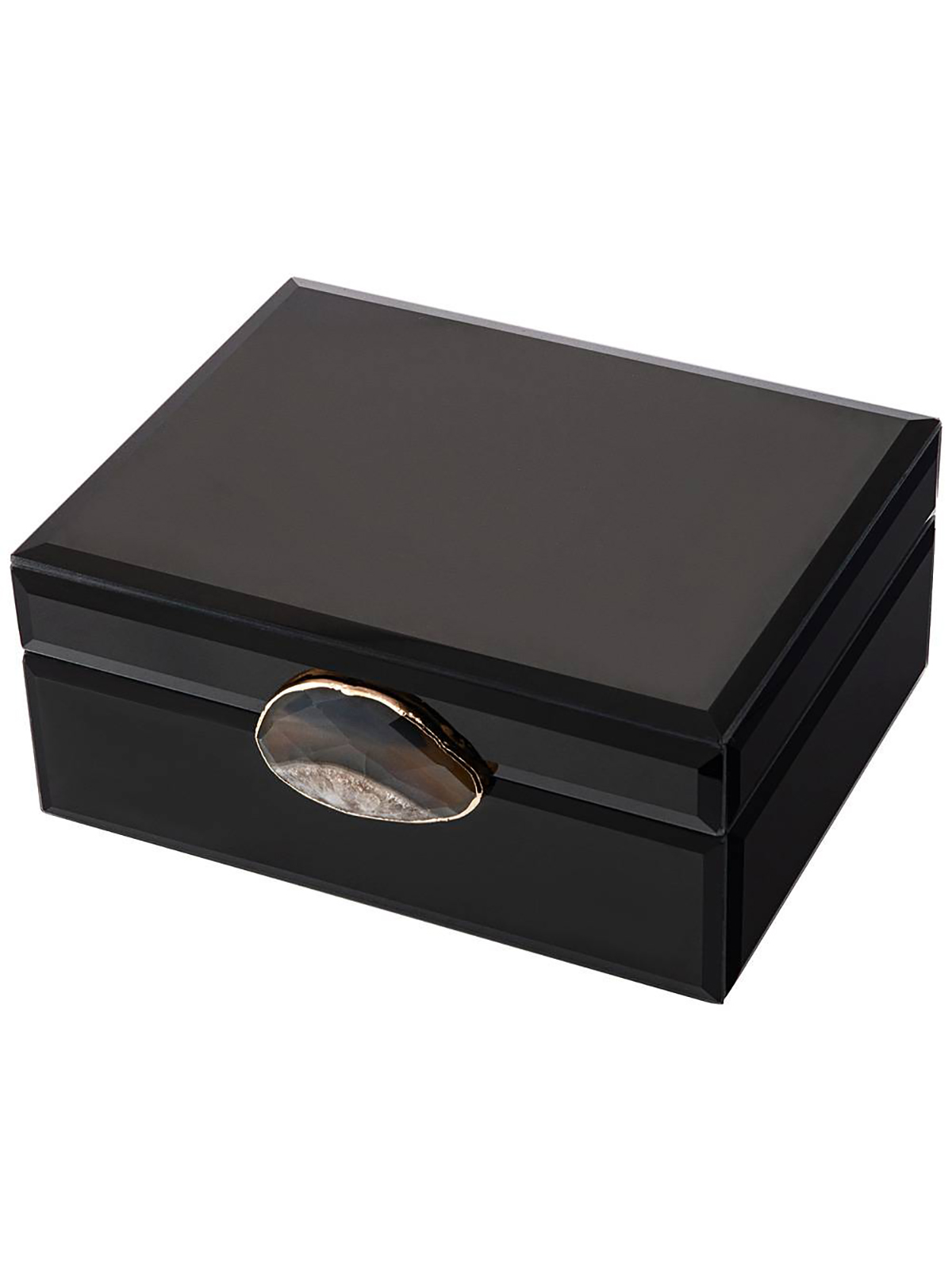 

Шкатулка для хранения украшений Lefard Granite стекло 19х16х8см 453-165, Черный