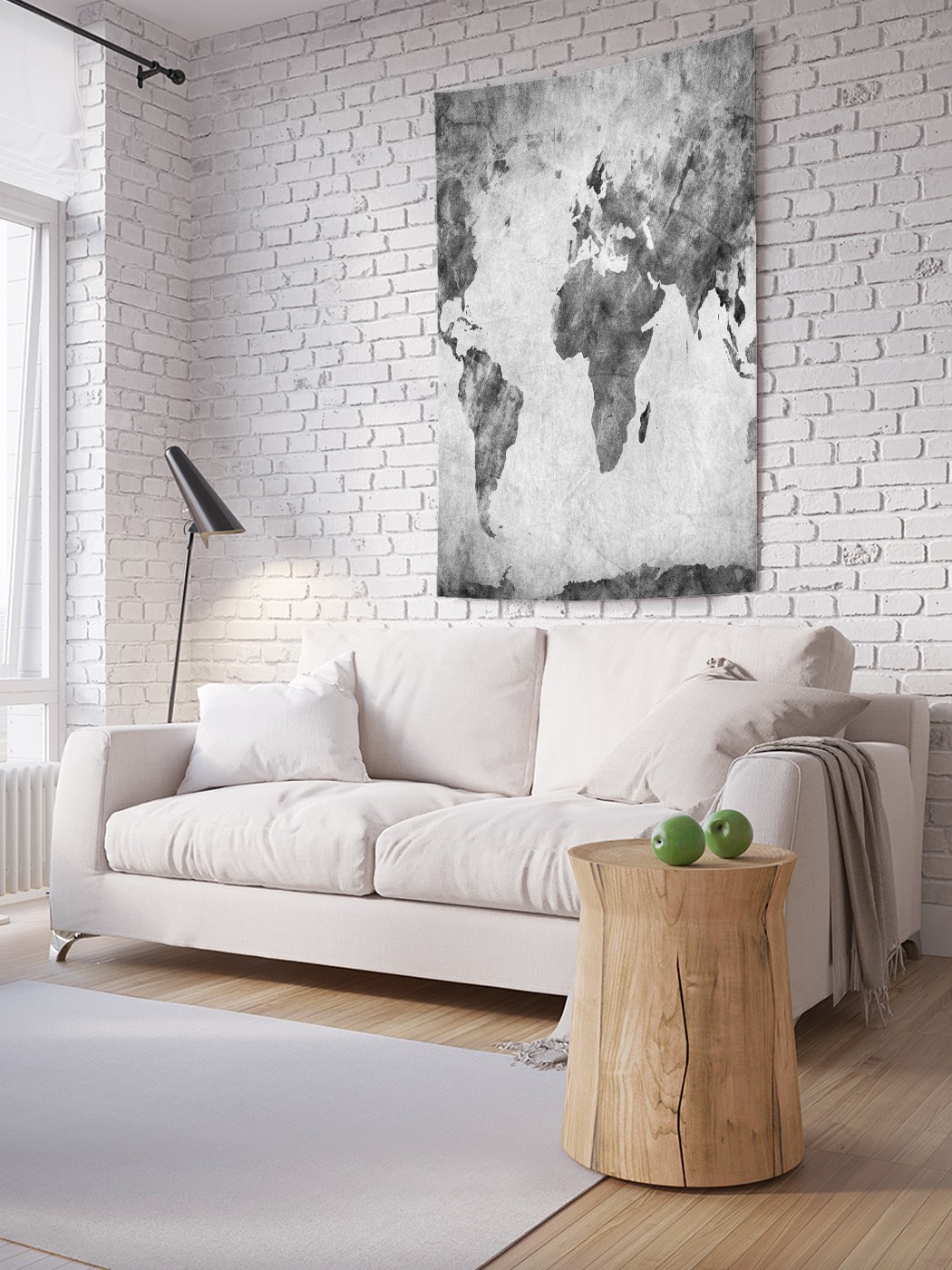 

Вертикальное фотопанно на стену JoyArty Серая карта мира 150x200 см, Серая карта мира