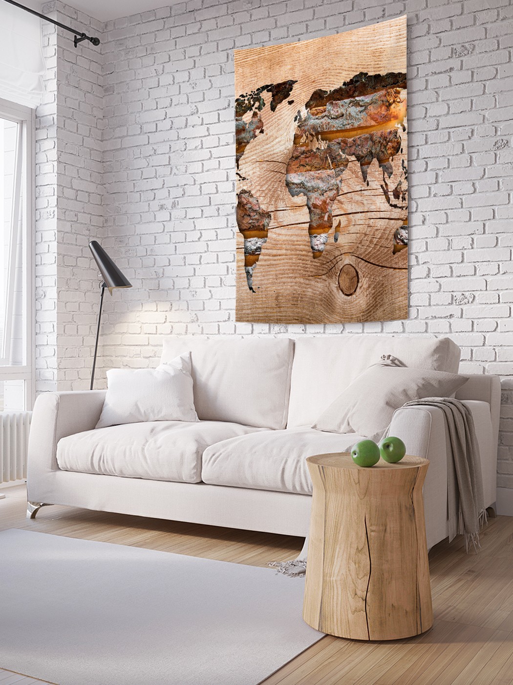 

Вертикальное фотопанно на стену JoyArty Карта мира на дереве 150x200 см, Карта мира на дереве