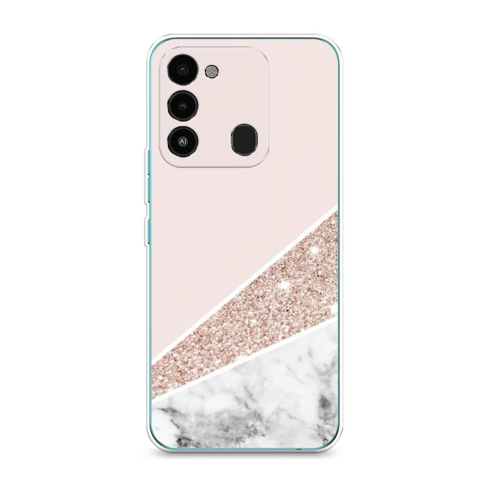 

Чехол для Tecno Spark Go 2022/8С/9 "Блестящий розовый мрамор", 301250-3