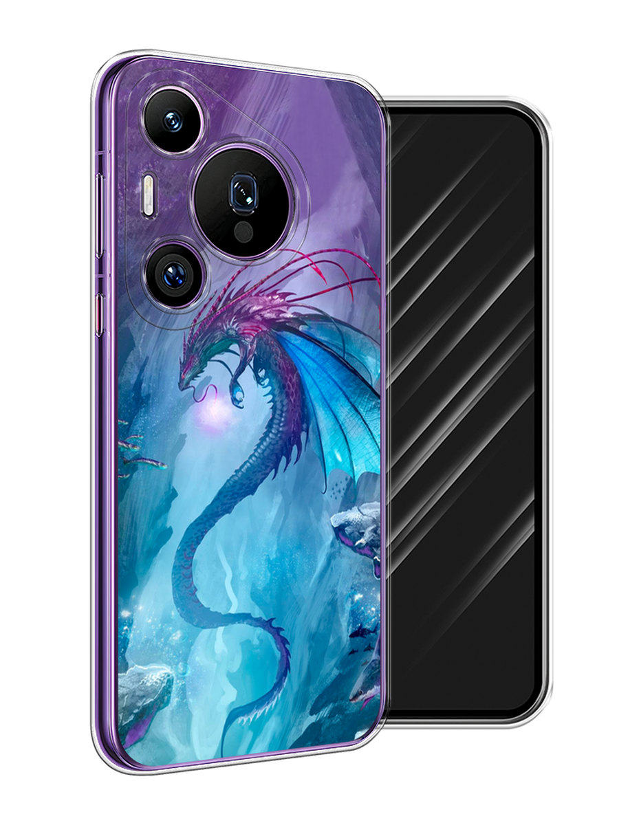 

Чехол Awog на Huawei Pura 70 Pro/70 Pro Plus "Водный дракон", Голубой;фиолетовый;синий, 6124450-1