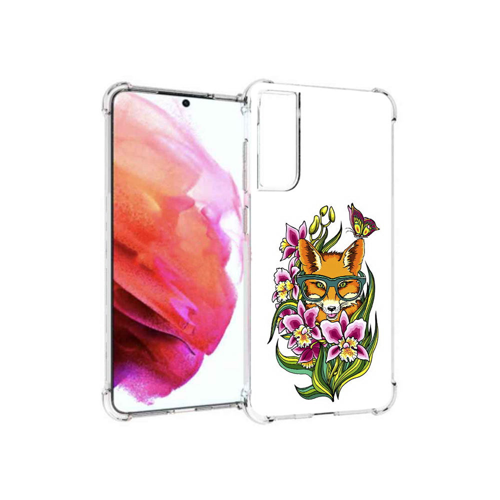 

Чехол MyPads Tocco для Samsung Galaxy S21 FE Лиса в цветах, Прозрачный, Tocco