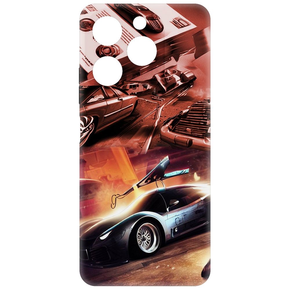 Чехол-накладка Krutoff Soft Case Автодинамика для Itel A70 черный