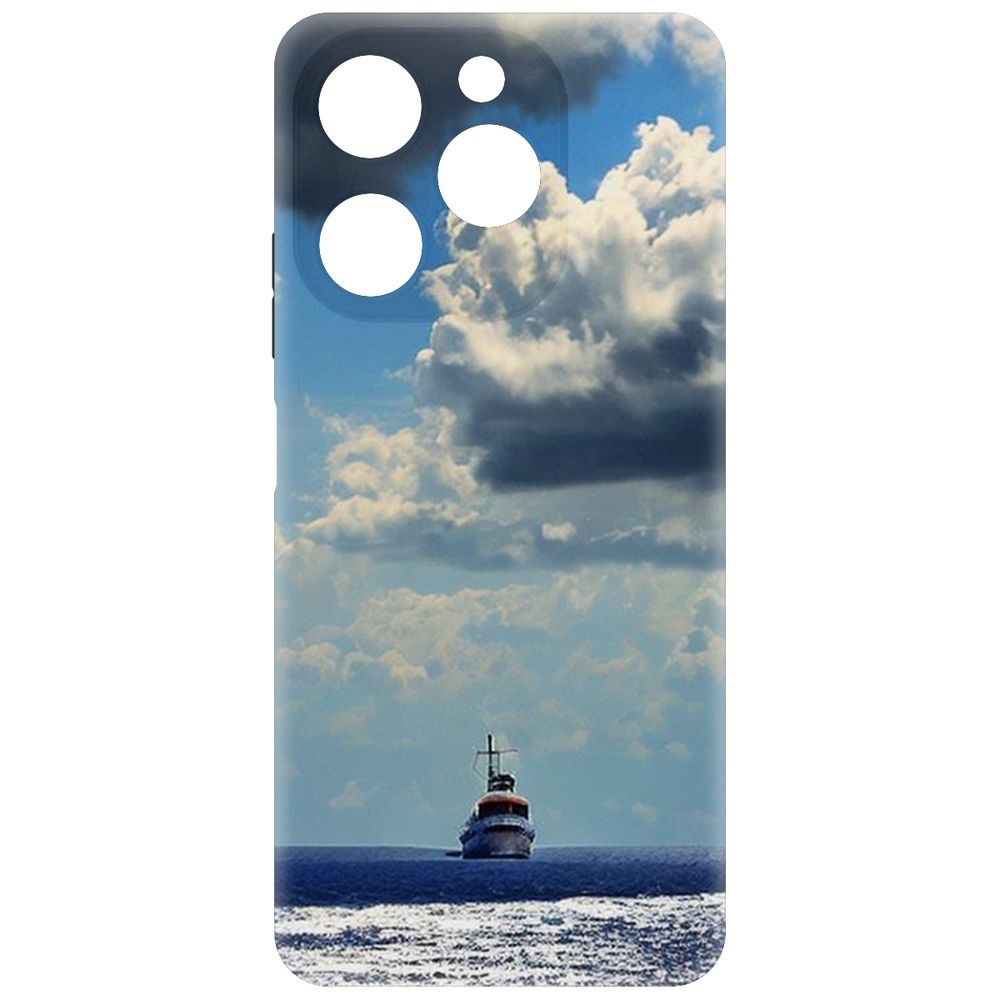 

Чехол-накладка Krutoff Soft Case Море для Itel A70 черный