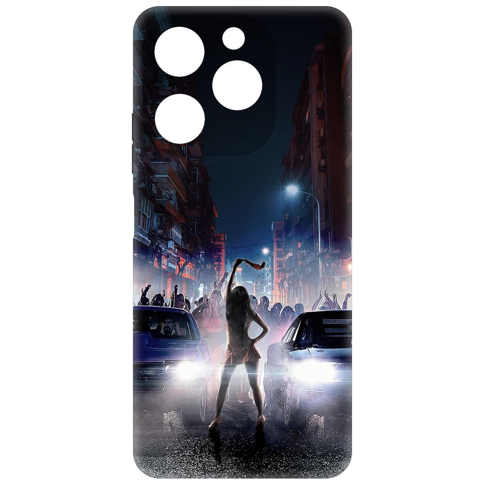 

Чехол-накладка Krutoff Soft Case Форсаж. Стритрейсинг для Itel A70 черный
