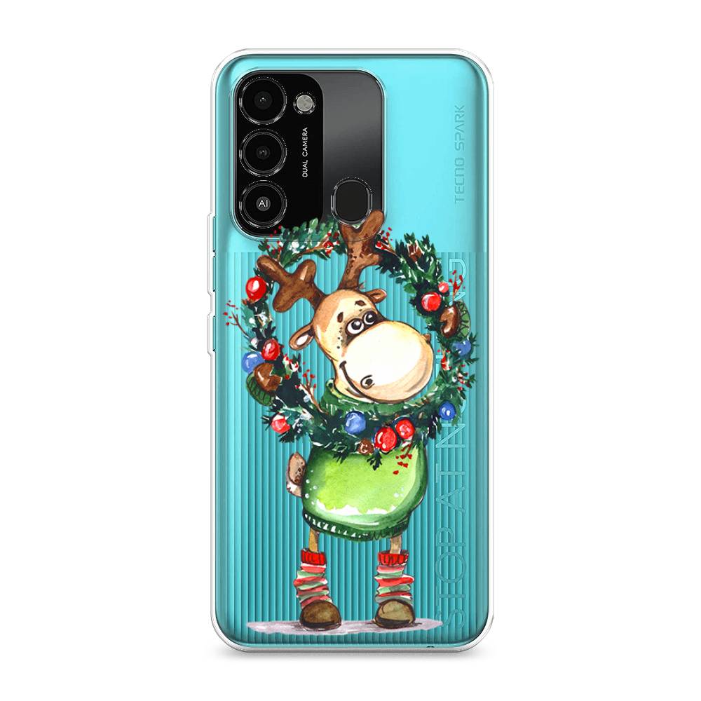

Чехол для Tecno Spark Go 2022/8С/9 "Олень с новогодним венком", 301250-4