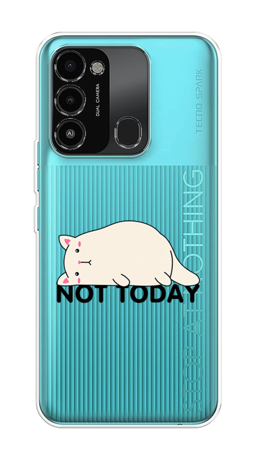 

Чехол на Tecno Spark Go 2022/8С/9 "Cat not today", Белый;розовый;черный, 301250-1