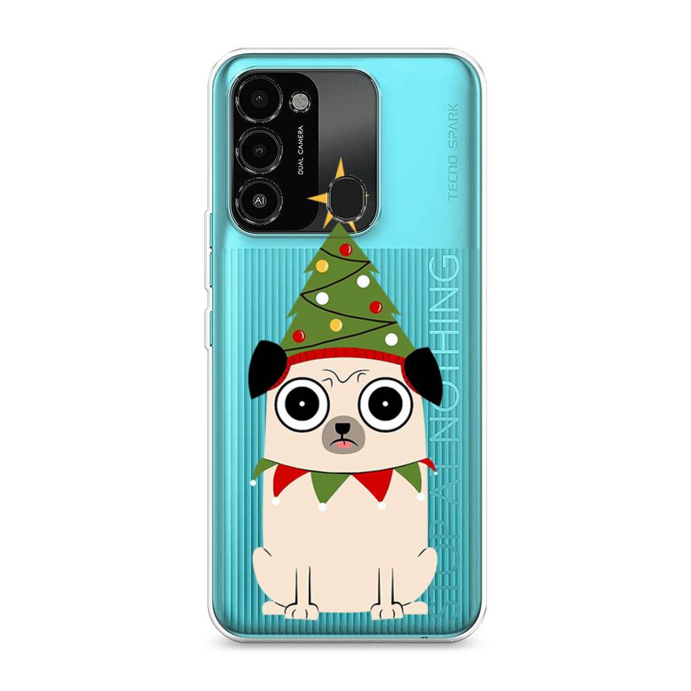 

Чехол для Tecno Spark Go 2022/8С/9 "Собачка с ёлочкой", Бежевый;красный;зеленый, 301250-1