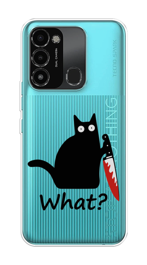 

Чехол на Tecno Spark Go 2022/8С/9 "Котик с ножом", Черный;красный, 301250-6