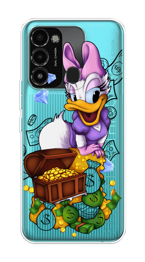 

Чехол на Tecno Spark Go 2022/8С/9 "Rich Daisy Duck", Коричневый;белый;фиолетовый, 301250-6