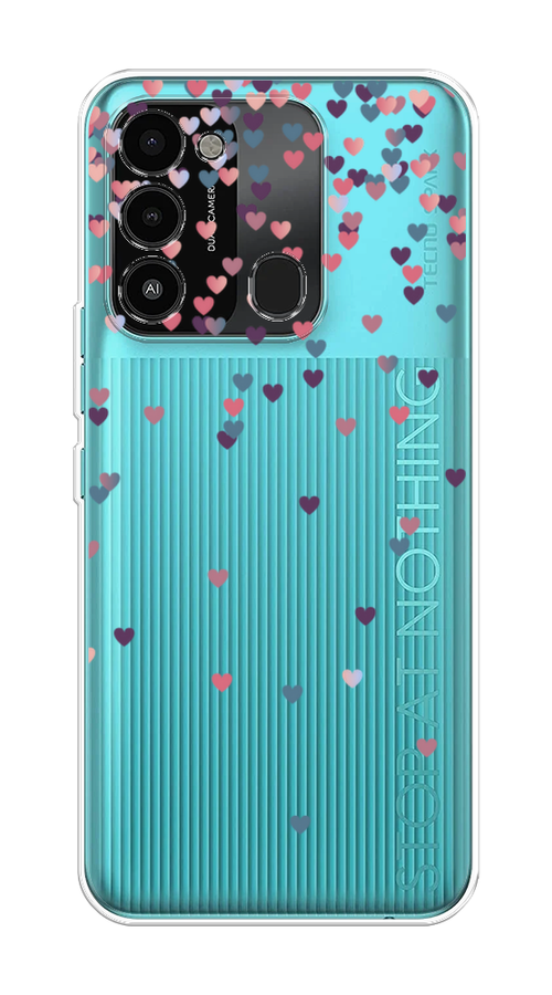 

Чехол на Tecno Spark Go 2022/8С/9 "Посыпка сердечки", Розовый;фиолетовый, 301250-3