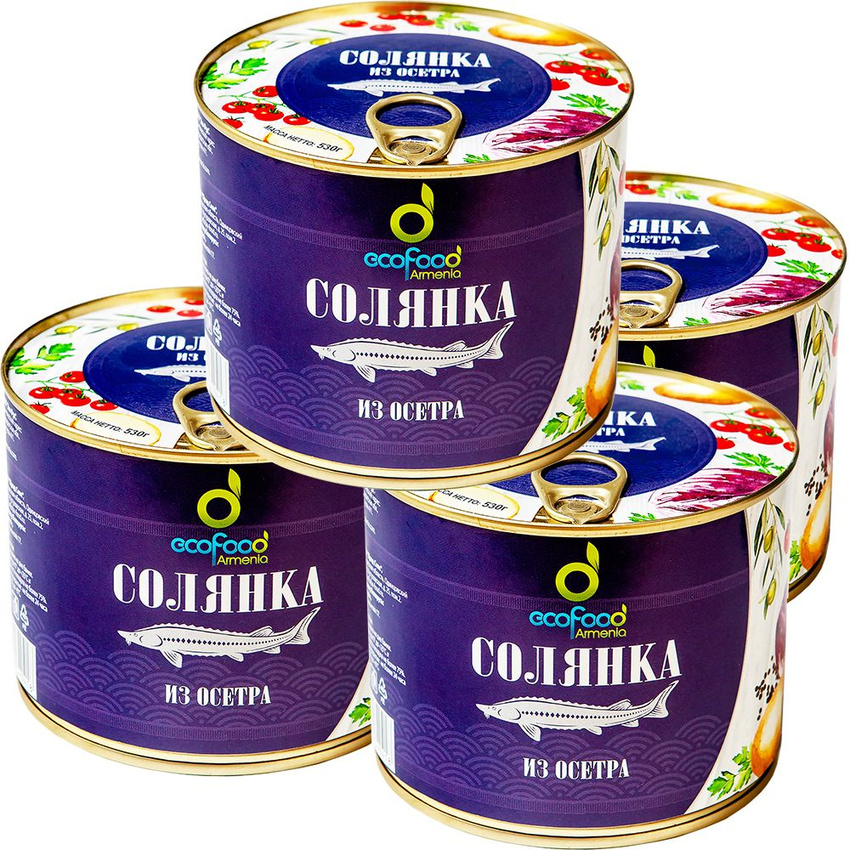 Солянка ECOFOOD из осетра, 530 г х 4 шт