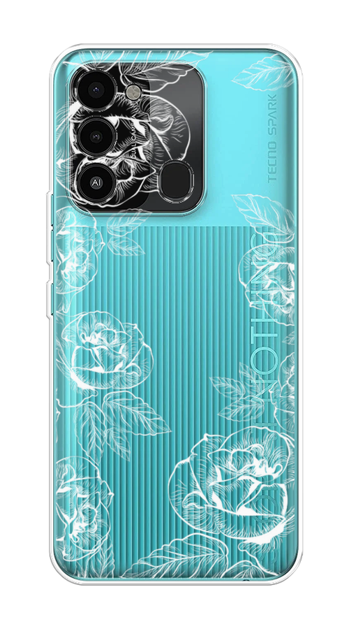 

Чехол на Tecno Spark Go 2022/8С/9 "Розы графика", Черный;серый, 301250-2