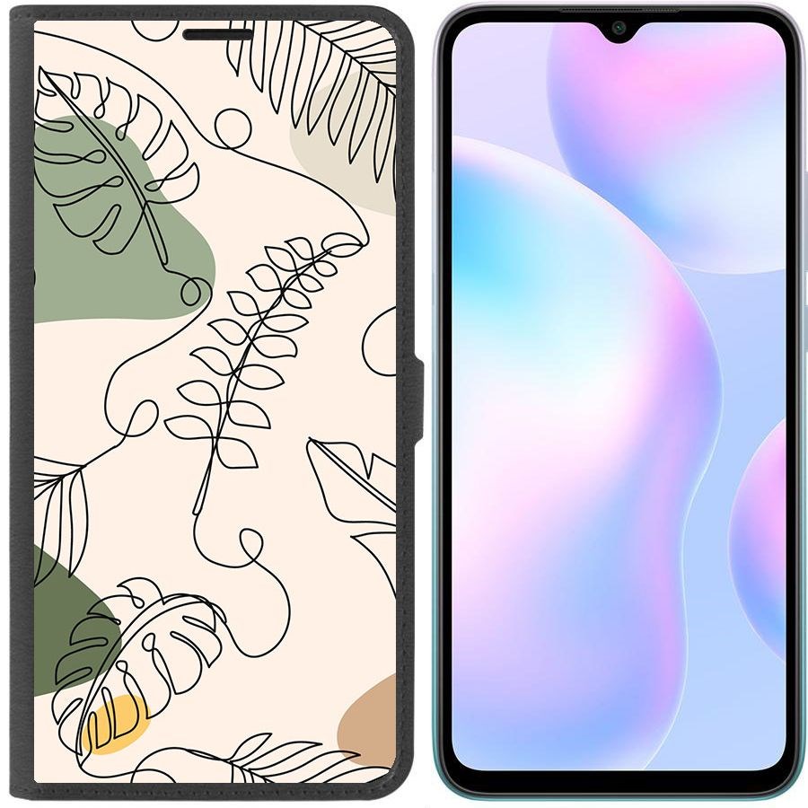 

Чехол-книжка Krutoff Eco Book для Xiaomi Redmi 9A Линия весны (черный)