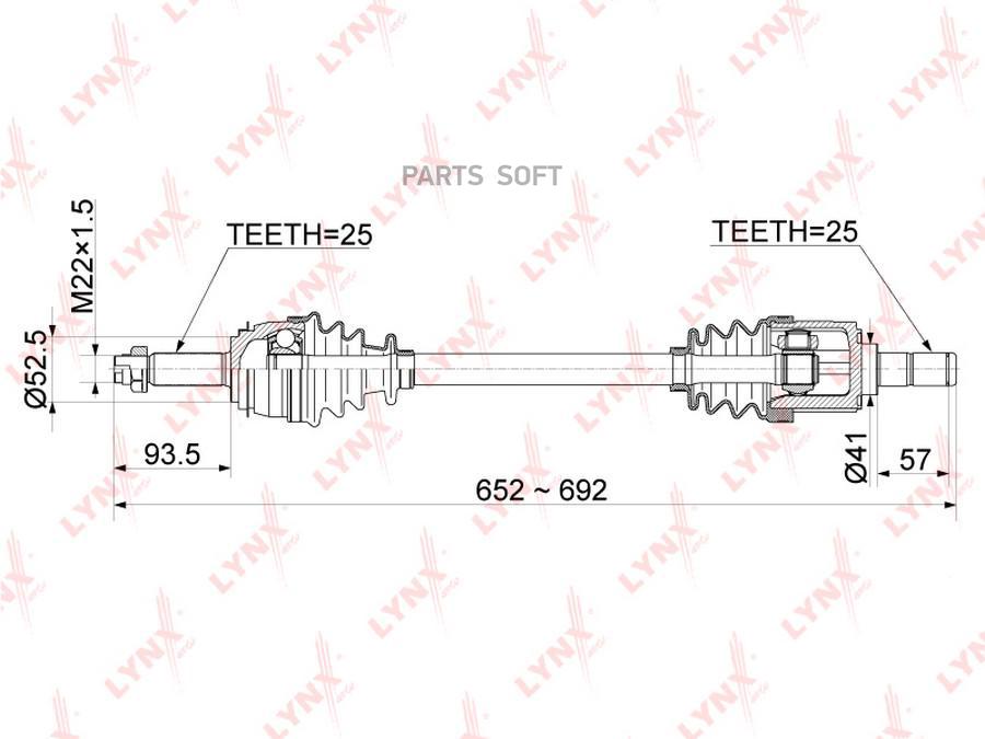 

Привод В Сборе | Перед Лев | Cd-1062a Nsii0018270850 LYNXauto арт. CD1062A