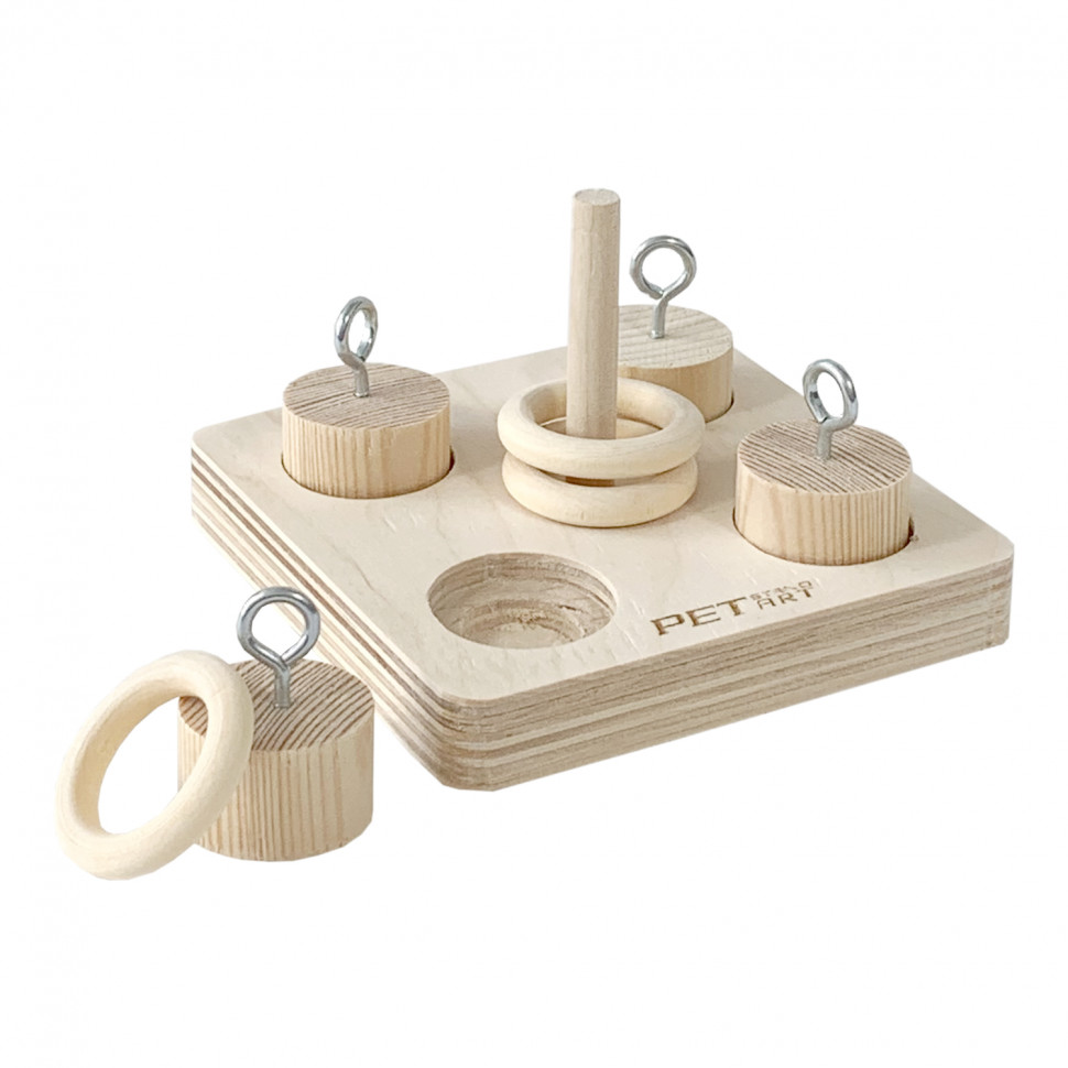 

Игрушка интерактивная IQ-snack Rings для попугаев PetStandArt, Размер 10х10x7см, Бежевый