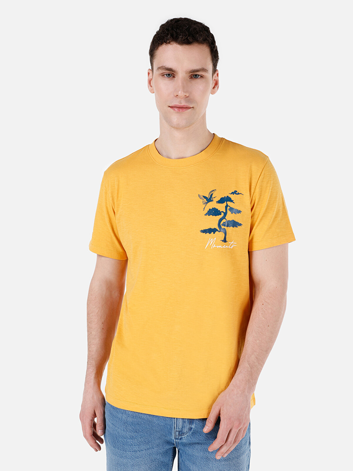 

Футболка мужская Colin's CL1068073 желтая L, Желтый, CL1068073