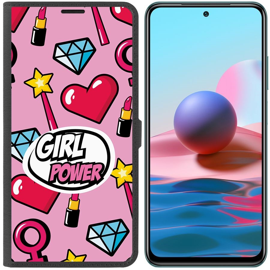 

Чехол-книжка Krutoff Eco Book для Xiaomi Redmi Note 10 Girl Power (черный)