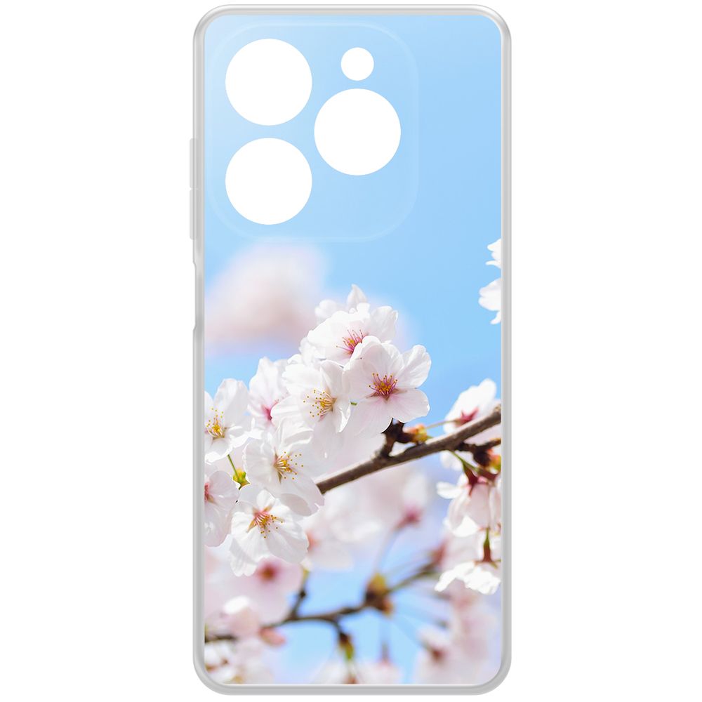 

Чехол-накладка Krutoff Clear Case Цветение для TECNO Spark 20 Pro, Прозрачный