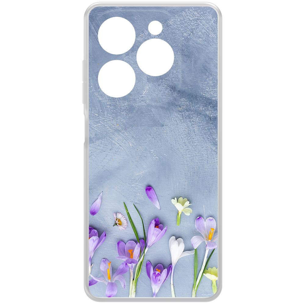 

Чехол-накладка Krutoff Clear Case Цветочное настроение для Tecno Spark 20 Pro, Прозрачный