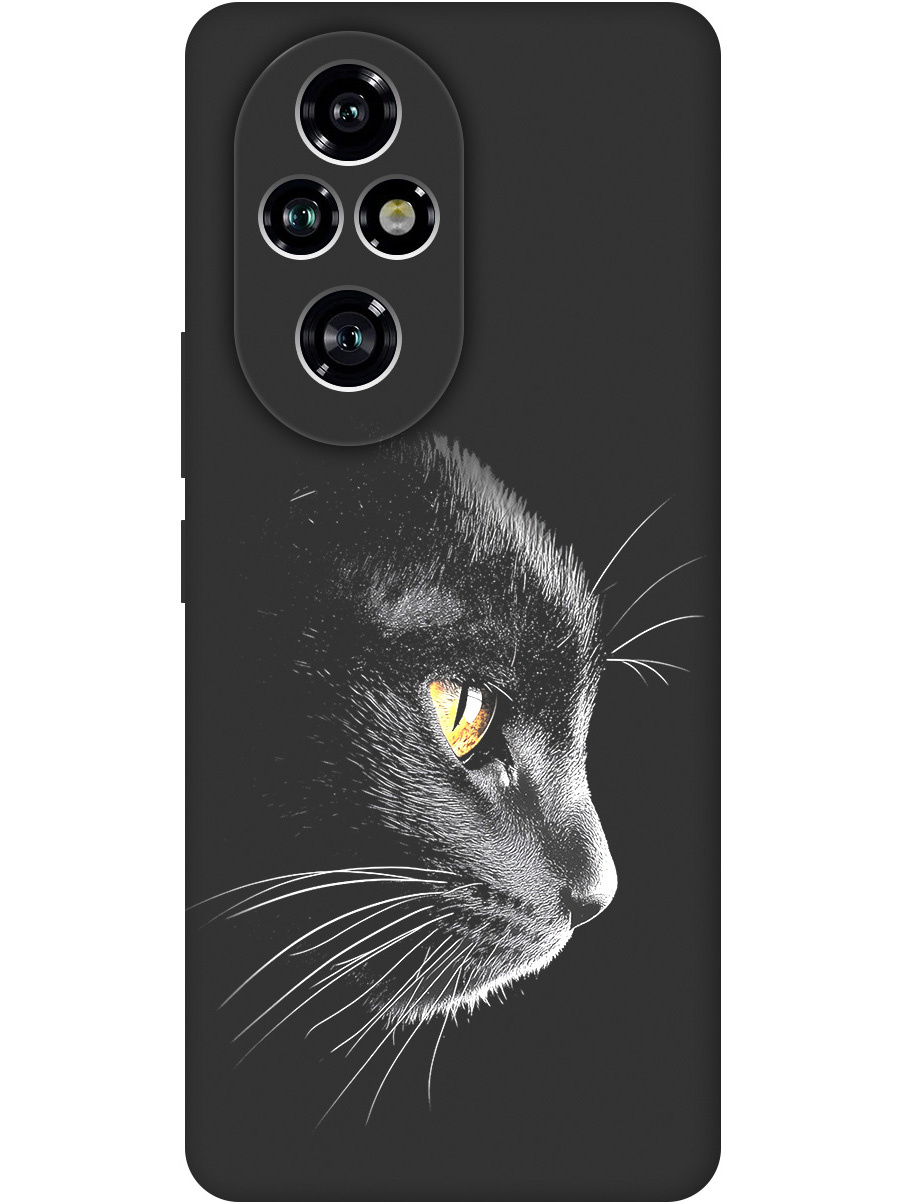 

Силиконовый чехол на Honor 200 pro с принтом "Черный котик" матовый черный, Черный;белый;золотистый, 783979612