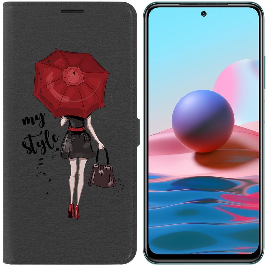 

Чехол-книжка Krutoff Eco Book для Xiaomi Redmi Note 10 Мой стиль (черный)
