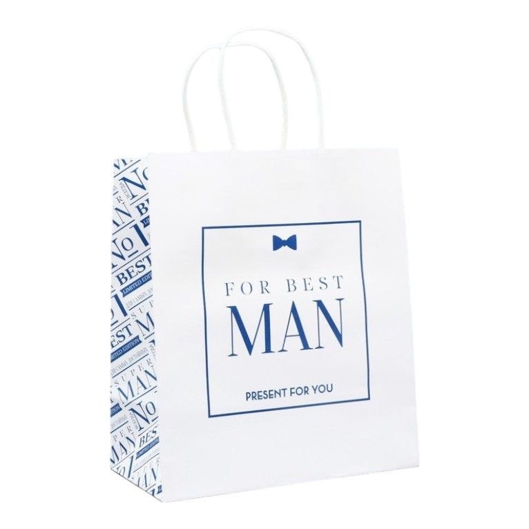 

Пакет 22 х 25 х 12 см Дарите Счастье Best man, Белый