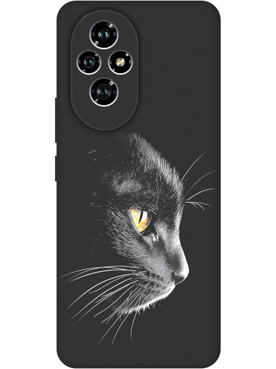 

Силиконовый чехол на Honor 200 с принтом "Черный котик" матовый черный, Черный;белый;золотистый, 783978412