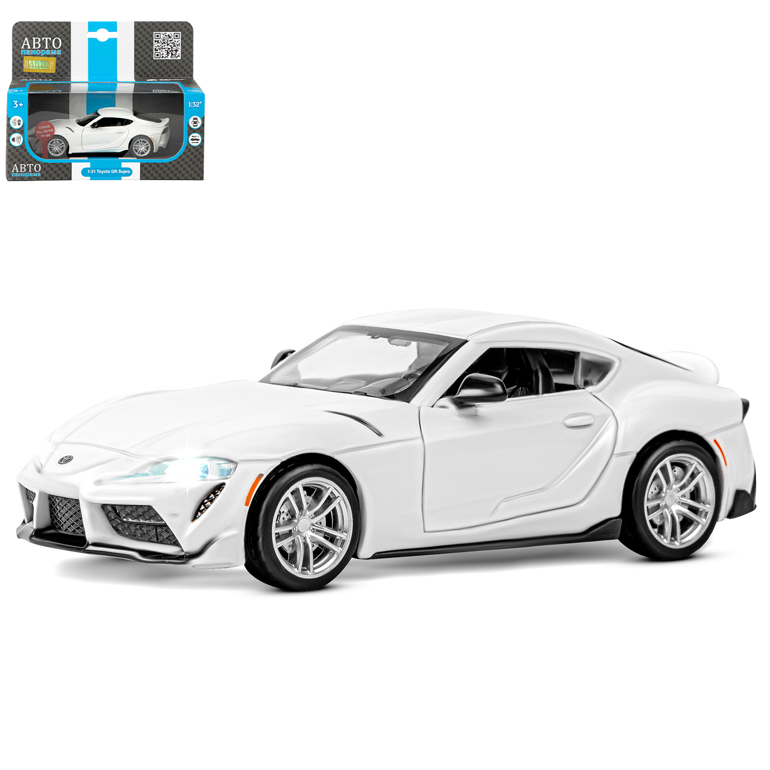 фото Машинка тм автопанорама toyota supra м1:31 белый jb1251500
