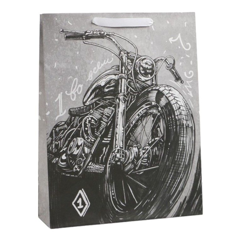 

Пакет 31 х 40 х 11 см Дарите Счастье Первому во всем, Серый