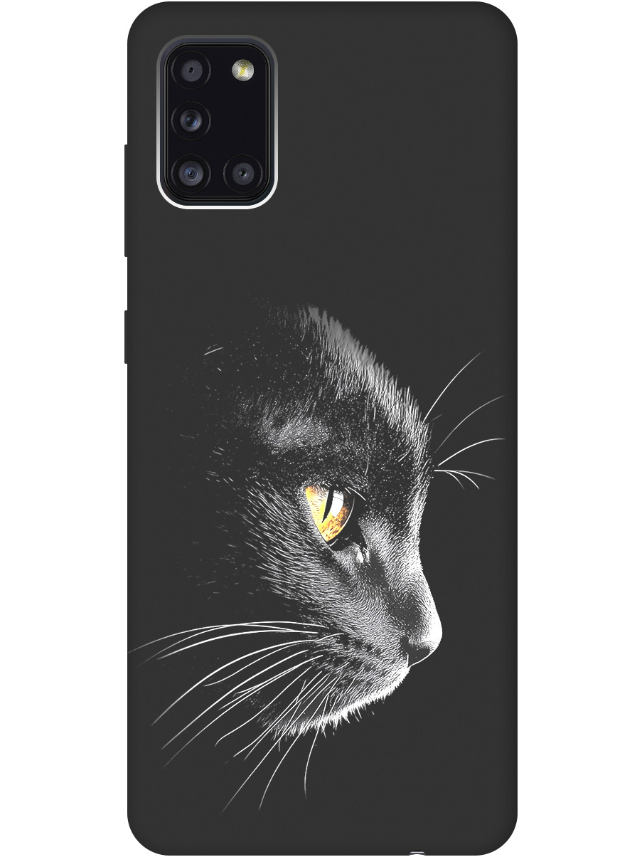 

Силиконовый чехол на Samsung Galaxy A31 с принтом "Черный котик" матовый черный, Черный;белый;золотистый, 722871912
